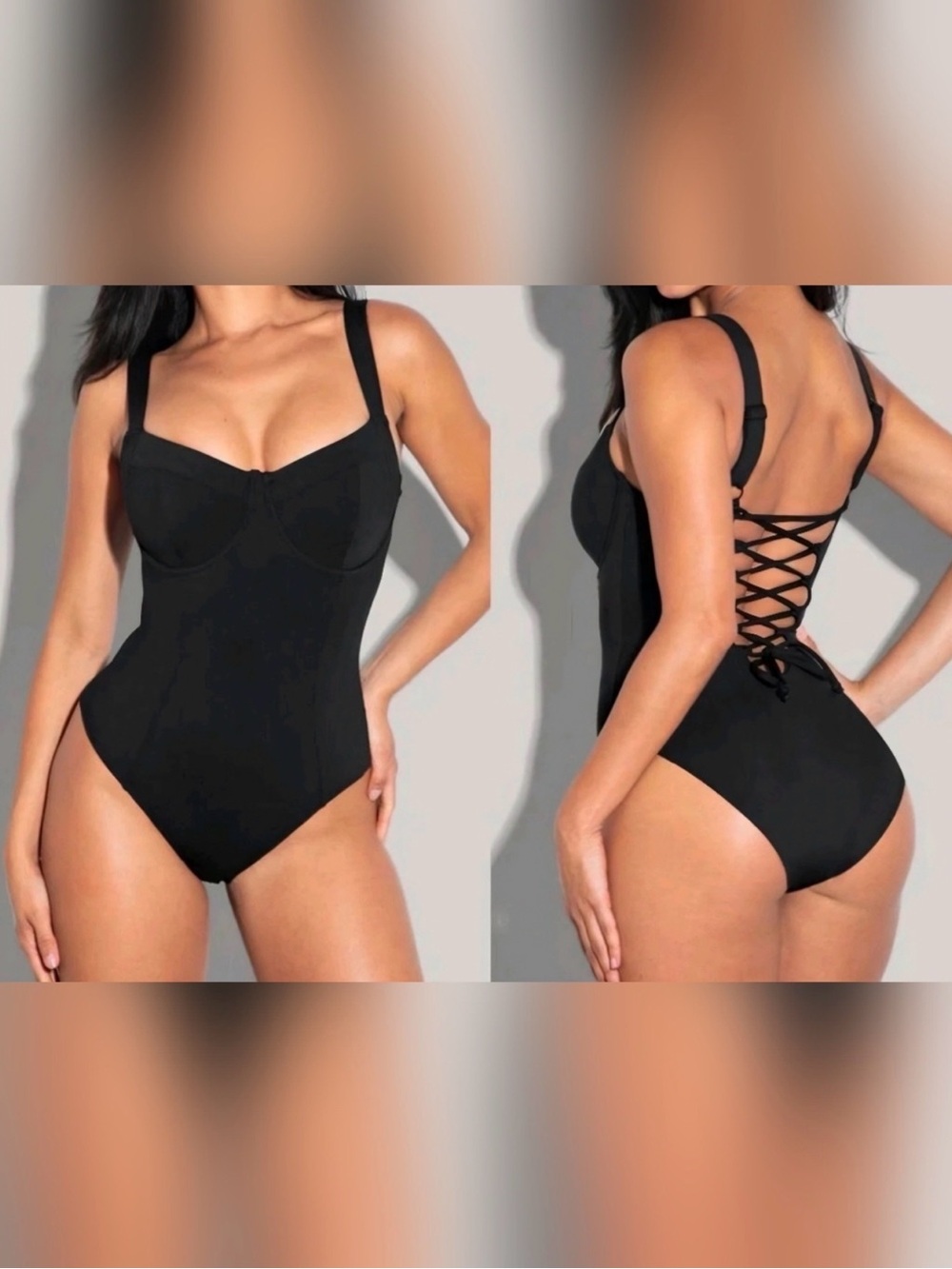 $188 TA3 Lifty One Piece Swimsuit Black M/Regular Long D/DD Cup NWT - Picture 10 of 13
